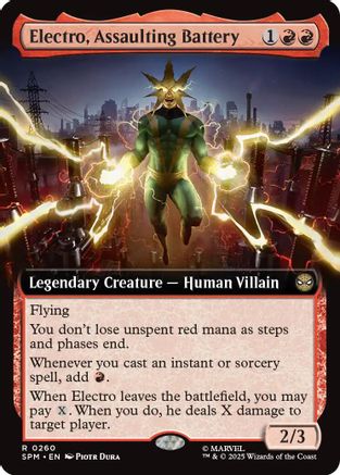 Electro, Assaulting Battery (Extended Art) (SPM-260) - Marvel's Spider-Man - Magic The Gathering