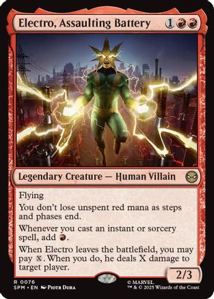 Electro, Assaulting Battery (SPM-076) - Marvel's Spider-Man - Magic The Gathering