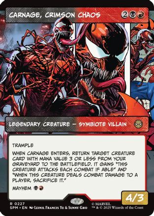 FOIL Carnage, Crimson Chaos (Borderless) (SPM-227) - Marvel's Spider-Man - Magic The Gathering