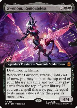 FOIL Gwenom, Remorseless (Extended Art) (SPM-256) - Marvel's Spider-Man - Magic The Gathering