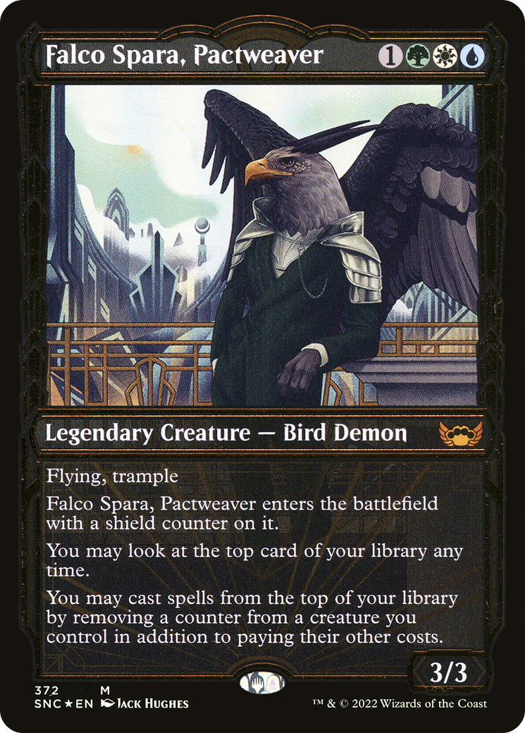FOIL Falco Spara, Pactweaver (Gilded Foil) (SNC-372) - Streets of New Capenna - Magic The Gathering