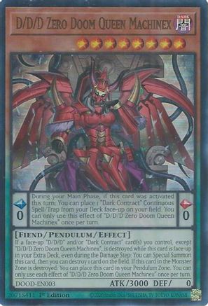 ULTRA RARE D/D/D Zero Doom Queen Machinex (DOOD-EN003) - Doom of Dimensions 1st Edition