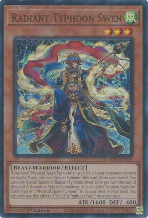 ULTRA RARE Radiant Typhoon Swen (DOOD-EN014) - Doom of Dimensions 1st Edition