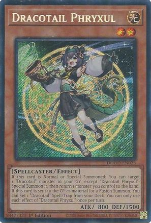 SECRET RARE Dracotail Phryxul (DOOD-EN023) - Doom of Dimensions 1st Edition