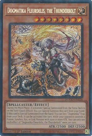 SECRET RARE Dogmatika Fleurdelis, the Thunderbolt (DOOD-EN026) - Doom of Dimensions 1st Edition