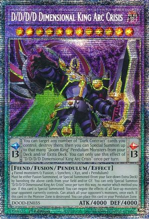 STARLIGHT RARE D/D/D/D Dimensional King Arc Crisis (Starlight Rare) (DOOD-EN035) - Doom of Dimensions 1st Edition