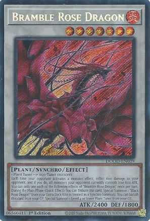 SECRET RARE Bramble Rose Dragon (DOOD-EN039) - Doom of Dimensions 1st Edition