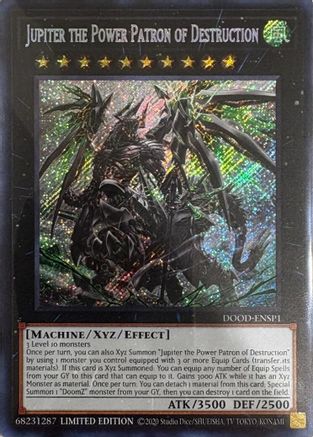 SECRET RARE Jupiter the Power Patron of Destruction (SR) (DOOD-ENSP1) (DOOD-ENSP1) - Doom of Dimensions Limited