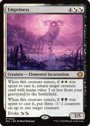 Emptiness (ECL-222) - Lorwyn Eclipsed - Magic The Gathering