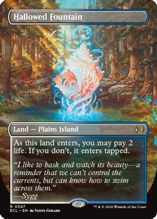 Hallowed Fountain (Borderless) (ECL-347) - Lorwyn Eclipsed - Magic The Gathering