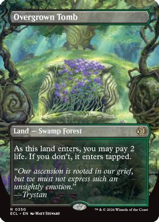 Overgrown Tomb (Borderless) (ECL-350) - Lorwyn Eclipsed - Magic The Gathering