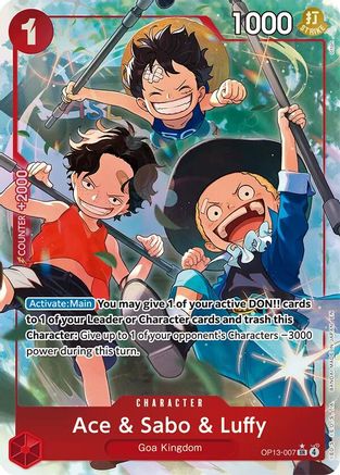 Ace & Sabo & Luffy Alternate Art OP13-007 