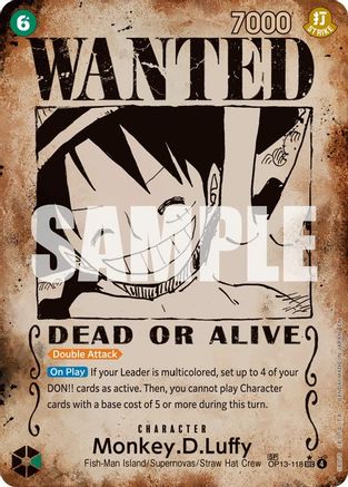 Monkey.D.Luffy 118 Wanted Poster OP13-118 