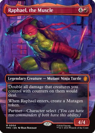 Raphael, the Muscle (0004) (Borderless) (TMC-004) - Commander: Teenage Mutant Ninja Turtles - Magic The Gathering