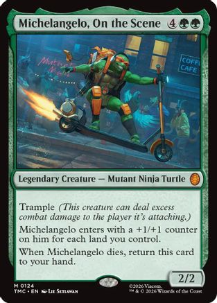 Michelangelo, On the Scene (TMC-124) - Commander: Teenage Mutant Ninja Turtles - Magic The Gathering