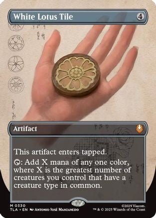 FOIL White Lotus Tile (Borderless) (TLA-330) - Avatar: The Last Airbender - Magic The Gathering