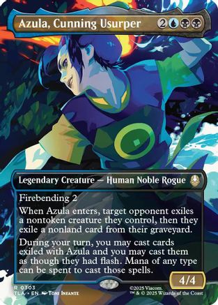 FOIL Azula, Cunning Usurper (Borderless) (TLA-303) - Avatar: The Last Airbender - Magic The Gathering