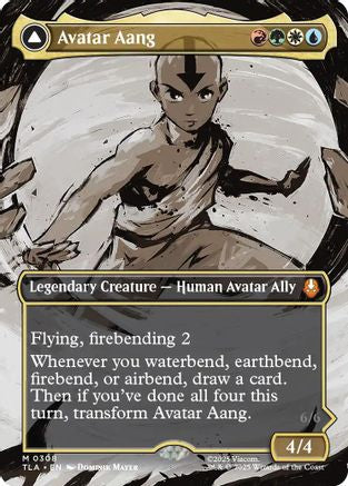 FOIL Avatar Aang (Borderless) (TLA-308) - Avatar: The Last Airbender - Magic The Gathering