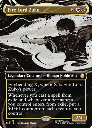 FOIL Fire Lord Zuko (Borderless) (TLA-315) - Avatar: The Last Airbender - Magic The Gathering