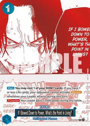 If I Bowed Down to Power, What's the Point in Living? (3rd Anniversary Treasure Campaign Pack) (OP13-057) - One Piece Promotion Cards One Piece