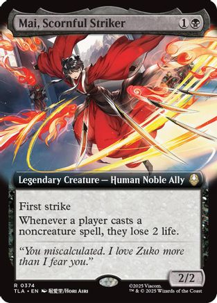 FOIL Mai, Scornful Striker (Extended Art) (TLA-374) - Avatar: The Last Airbender - Magic The Gathering