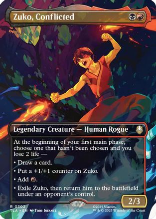 FOIL Zuko, Conflicted (Borderless) (TLA-302) - Avatar: The Last Airbender - Magic The Gathering
