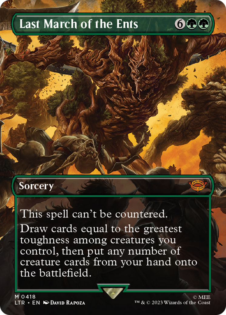 Last March of the Ents (Borderless) (LTR-418) - The Lord of the Rings: Tales of Middle-earth - Magic The Gathering