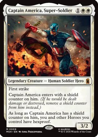 Captain America, Super-Soldier (MSH-009) - Marvel Super Heroes - Magic The Gathering