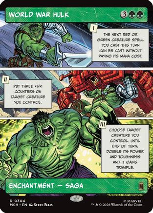 FOIL World War Hulk (Borderless) (MSH-304) - Marvel Super Heroes - Magic The Gathering