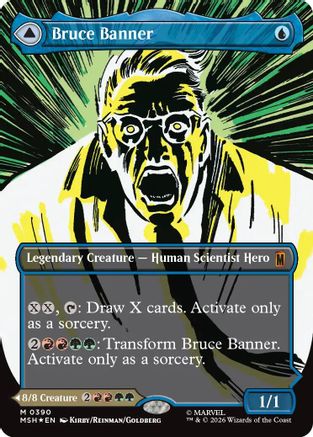 FOIL Bruce Banner (Borderless) (0390) (MSH-390) - Marvel Super Heroes - Magic The Gathering