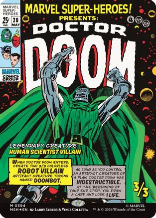FOIL Doctor Doom (Borderless) (0394) (MSH-394) - Marvel Super Heroes - Magic The Gathering