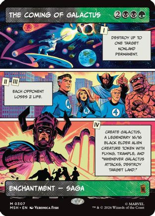 FOIL The Coming of Galactus (Borderless) (MSH-307) - Marvel Super Heroes - Magic The Gathering