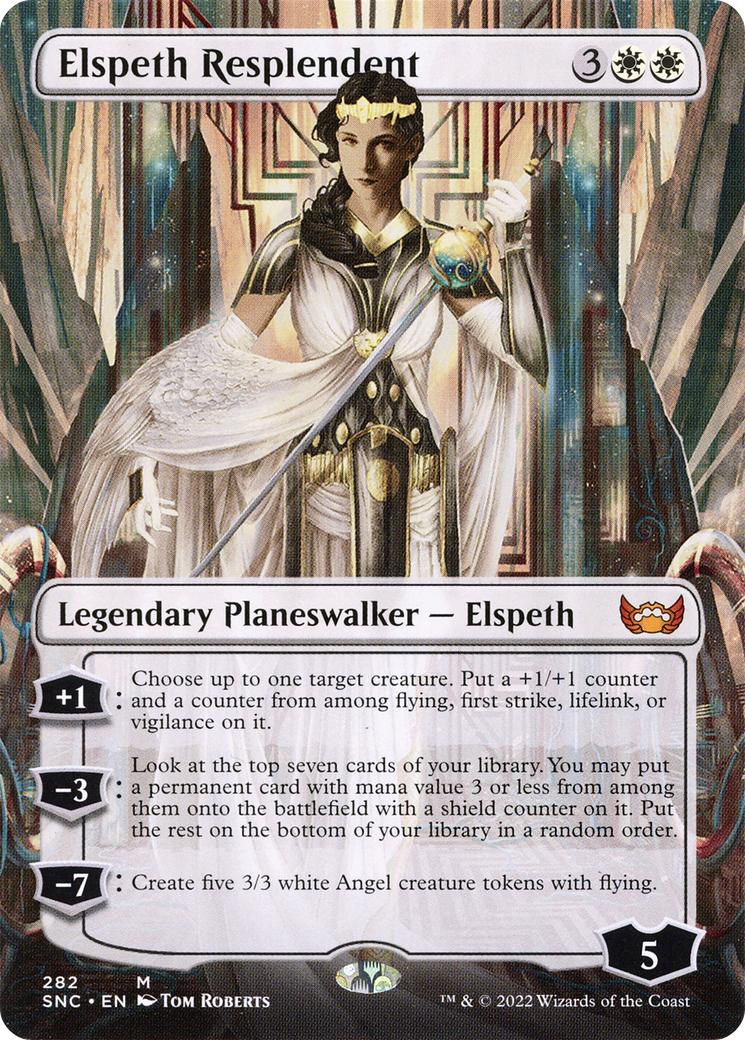 Elspeth Resplendent (Borderless) (SNC-282) - Streets of New Capenna - Magic The Gathering
