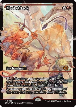 FOIL Meek Attack (0388) (Showcase) (ECL-388) - Lorwyn Eclipsed - Magic The Gathering