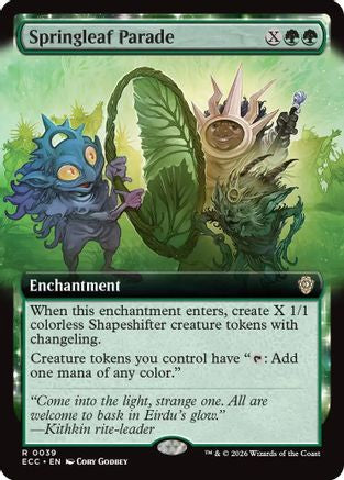 Springleaf Parade (Extended Art) (ECC-039) - Commander: Lorwyn Eclipsed - Magic The Gathering