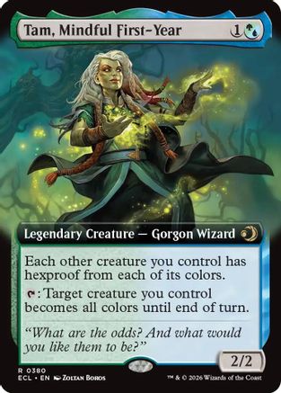 FOIL Tam, Mindful First-Year (Extended Art) (ECL-380) - Lorwyn Eclipsed - Magic The Gathering