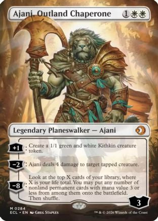 FOIL Ajani, Outland Chaperone (Borderless) (ECL-284) - Lorwyn Eclipsed - Magic The Gathering