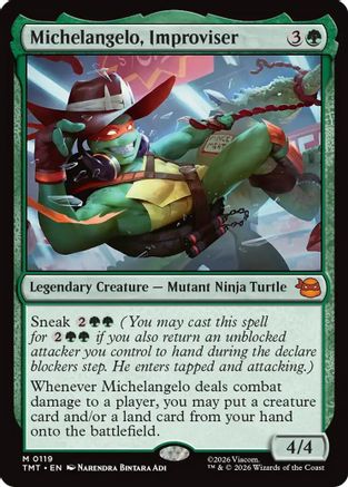 Michelangelo, Improviser (TMT-119) - Teenage Mutant Ninja Turtles - Magic The Gathering