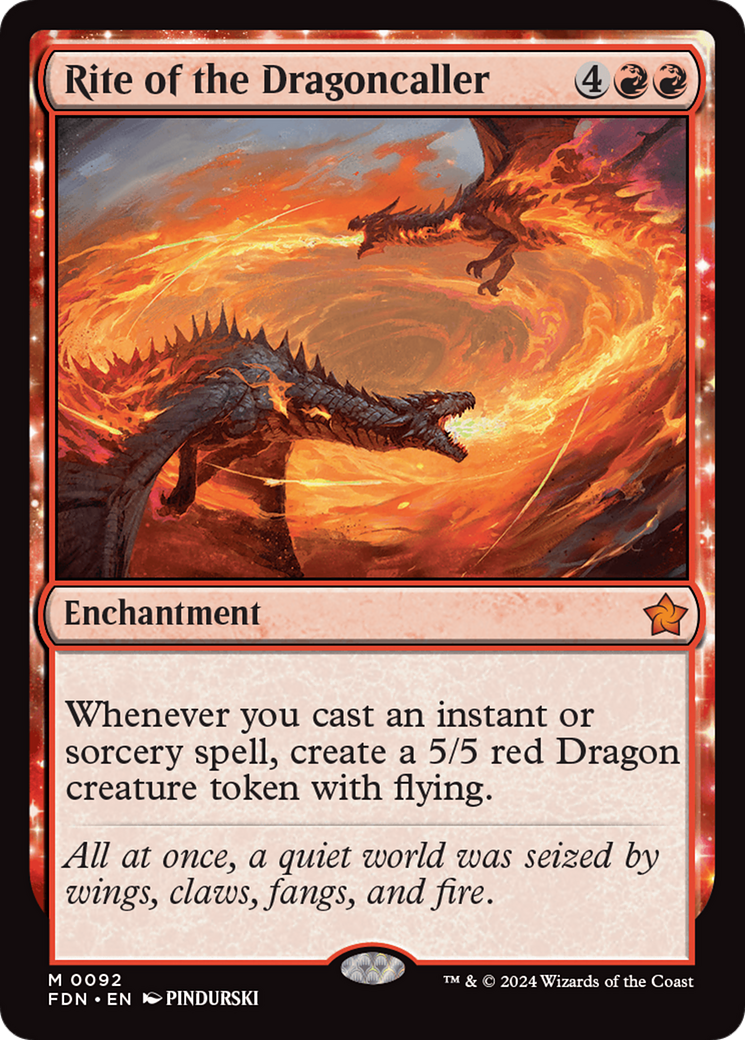 FOIL Rite of the Dragoncaller (FDN-092) - Foundations - Magic The Gathering