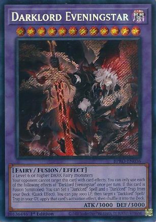 SECRET RARE Darklord Eveningstar (BPRO-EN036) - Burst Protocol 1st Edition