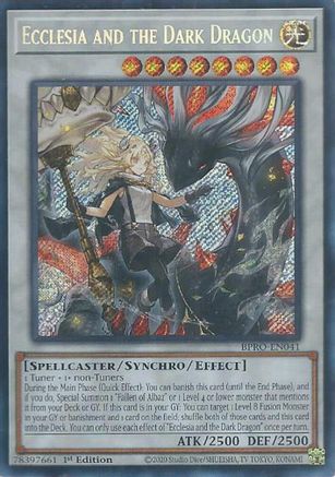 SECRET RARE Ecclesia and the Dark Dragon (BPRO-EN041) - Burst Protocol 1st Edition