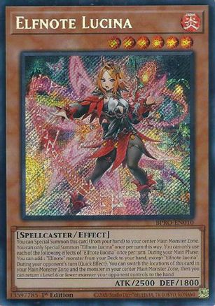 SECRET RARE Elfnote Lucina (BPRO-EN010) - Burst Protocol 1st Edition