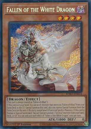 SECRET RARE Fallen of the White Dragon (BPRO-EN024) - Burst Protocol 1st Edition