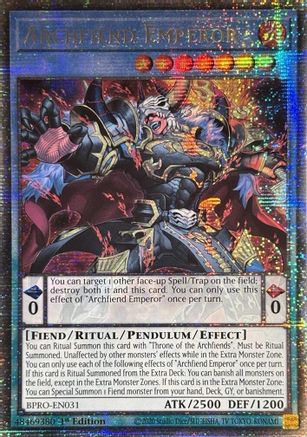 STARLIGHT RARE Archfiend Emperor (Starlight Rare) (BPRO-EN031) - Burst Protocol 1st Edition