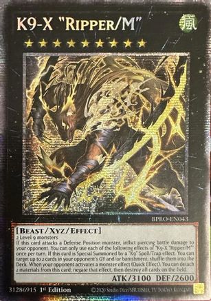 STARLIGHT RARE K9-X "Ripper/M" (Starlight Rare) (BPRO-EN043) - Burst Protocol 1st Edition
