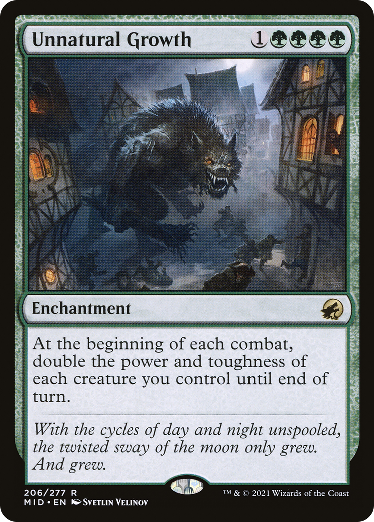 FOIL Unnatural Growth (MID-206) - Innistrad: Midnight Hunt - Magic The Gathering