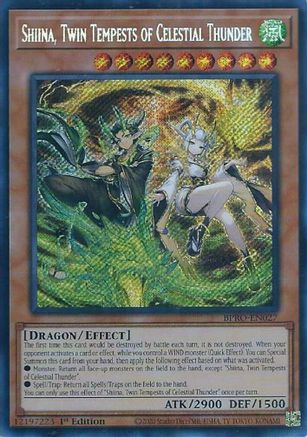 SECRET RARE Shiina, Twin Tempests of Celestial Thunder (BPRO-EN027) - Burst Protocol 1st Edition