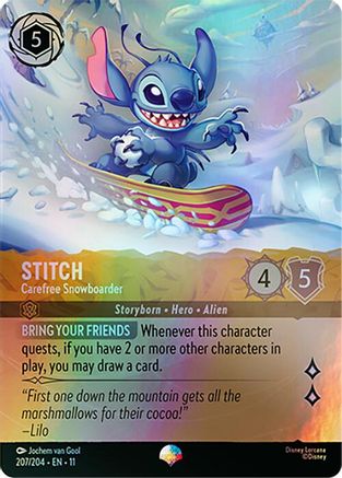Stitch - Carefree Snowboarder (Epic) (2077/204) - Winterspell HOLOFOIL