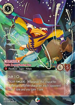 Negaduck - Public Enemy Number One (Enchanted) (232/204) - Winterspell HOLOFOIL