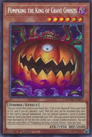 SECRET RARE Pumpking the King of Grave Ghosts (MZMU-EN001) - Maze of Muertos 1st Edition